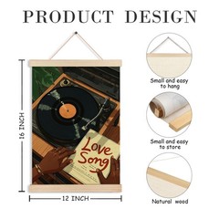Black Woman Vinyl Record Player Wall Art Decor, Music Room Studio Decor, Mode…