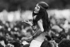 Wild Woodstock Topless Woman Photo Print Poster
