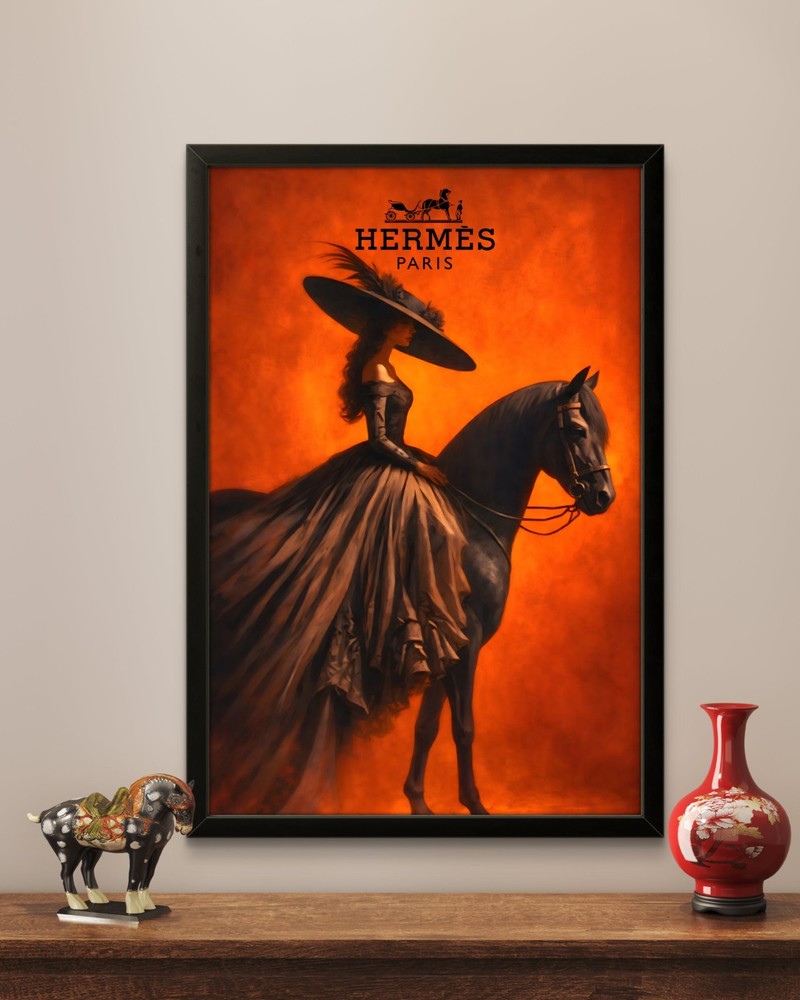 Hermès Elegant Horse Fashion wall art home decor Canvas Poster Portrait Gallery