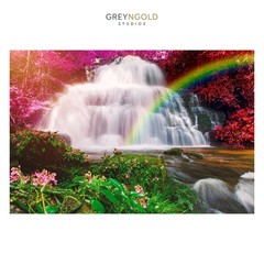 Colorful & Beautiful Waterfalls Nature Wall Art Print pick size A4/A3/A2/90x60cm