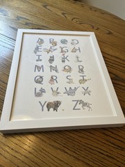 The Animalphabet Minted Wall Art:11X14:White, Great For Baby Room! Plastic Frame