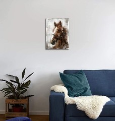 Rustic Brown Horse Canvas Art – Quality Vintage Wall Decoration