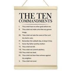10 Ten Commandments Poster Hanger Frame, Christian Motivational Wooden Canvas…