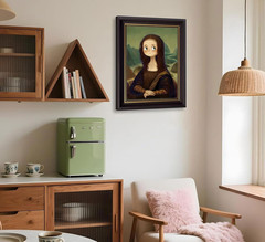 Cartoon Mona Lisa Parody Wall Art, Humor Modern Classical Aesthetics Poster, Unf