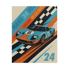 Ford GT40 Poster – Car Poster, Le Mans Racing, Vintage Motorsport Wall Art