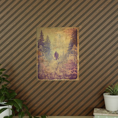 Retro BIGFOOT Fine Art Print, Sasquatch Botanical Poster, Cryptid Yeti Decor