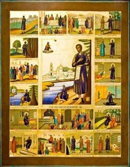 Icon of Saint Simeon of Verkhoturye with Scenes from His Life Orthodox wall art