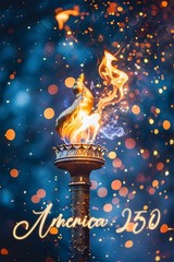 The Torch of Freedom – America 250 Anniversary Graphic Decor – POSTER 20″x30″
