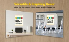 Classroom Wall Art Canvas Science Poster With Wooden Hanging Scroll 30 x 40 cm
