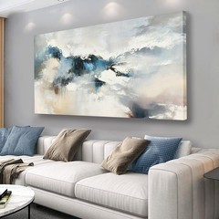 Yuaxker Abstract Wall Art Blue and White Wall Decor Vogue Canvas Painting Art…