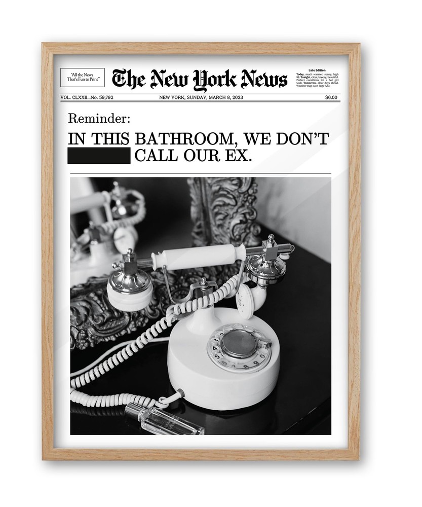 Natural OAK Wood Trendy Retro Newspaper Beige Framed Wall Art, 12×16 in Hot G…