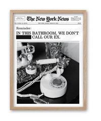 Natural OAK Wood Trendy Retro Newspaper Beige Framed Wall Art, 12×16 in Hot G…