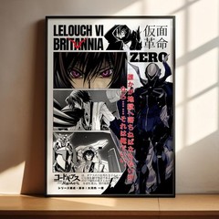 Code Geass Lelouch Vi Britannia Anime Poster Lelouch Lamperouge Wall Art Gift