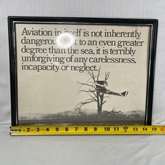 Vintage Aviation Safety Quote Framed Print Pilot Gift Wall Art 14.5×11.5