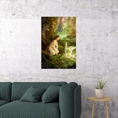 619371 Fairy Fairies Girl Oil Wall Print Poster