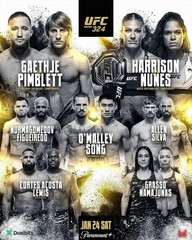 UFC 324 Fight Night Official Event Poster Set Championship Matchups