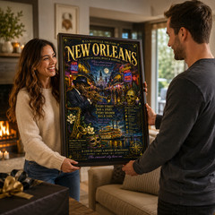 New Orleans Jazz Poster #1 – Cinematic Louisiana Travel Wall Art