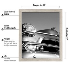 Americanflat 18×24 Poster Frame with Polished Plexiglass – 18X24, Driftwood