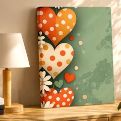 Wall Art Floral Heart Print Polka Dot Daisy Poster Romantic Mint Green Decor