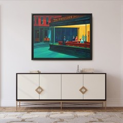 Nighthawks – Edward Hopper Painting, Late Night City Diner Canvas Print, Classic