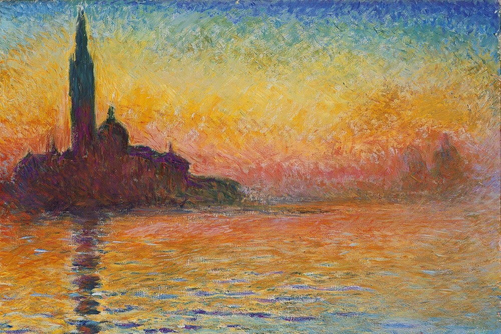 San Giorgio Maggiore Sunset In Venice Monet Reproduction Print, 4 x 6″-16 x 24″