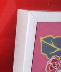 Sapna Shah Chinoiserie Twin White Pekingese Framed Pink Artwork