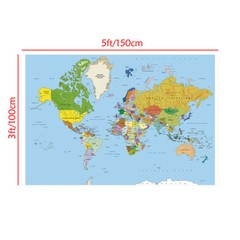 WORLD MAP GIANT POSTER WALL ART DECOR SIZE 59*39in