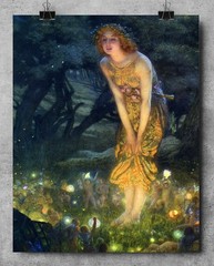 Midsummer Eve Fairy Poster 11×14 Unframed Print by Edward Robert Hughes Art