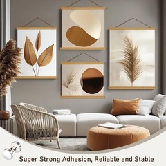 Artmag Magnetic Poster Hanger Frame, 12×18 12×16 12L» x 0.7W», Teak Wood