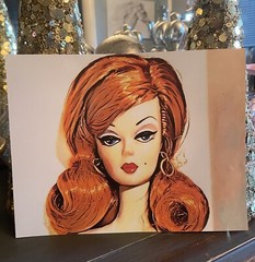 Silkstone Retro Barbie Portrait Art Print 8×10 – Redhead Beauty