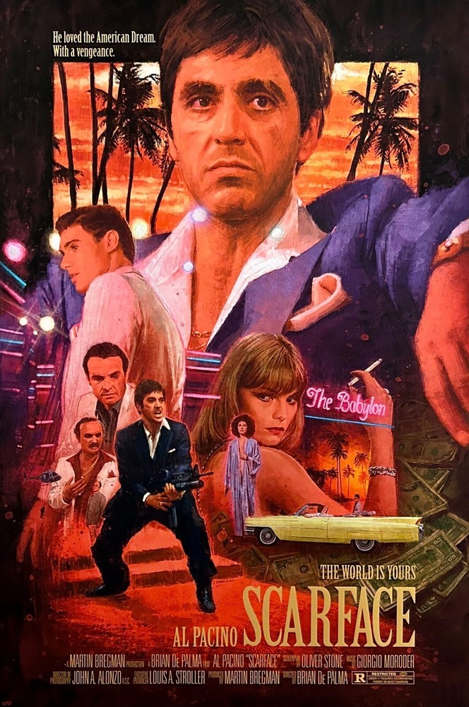 Scarface 1983 Movie Tony Montana Poster 24×36 Art Print Waterproof Canvas