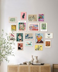 Set of 17 Eclectic Wall Art Prints, Colorful Maximalist Wall Decor Canvas Boh…