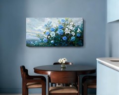NiceTop 48×24 Inch Large Floral Canvas Wall Art, Waterproof Moisture Resistan…