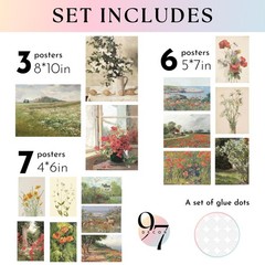 Vintage Floral Wall Art – 16 Flower Pictures, Spring Flower Posters, Antique …