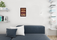 Nelson Mandela Education Is The Most Powerful Weapon Quote Poster 12×18