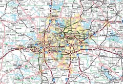 Texas State Executive City and County Executive Laminated Wall Map Poster