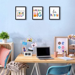 Framed Watercolor Words Inspirational Quote Art Prints Set of 3 (8”X10”)-Read…