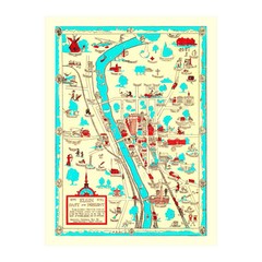 Old Map of Elgin, IL 1930 – Vintage Elgin Illinois Art