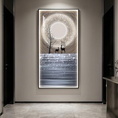 Large Framed Modern LED Wall Art for Hallway, Vertical Nature Moon Night Sky …