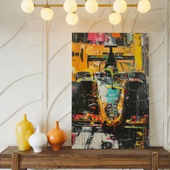 Wall Art Abstract Formula 1 Car Canvas Vibrant Racing Motion Art