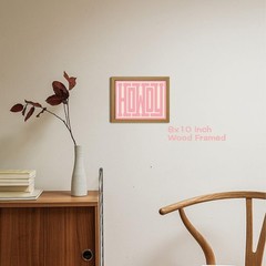 Wall Art (Pink HOWDY, 10L x 8W, Framed)
