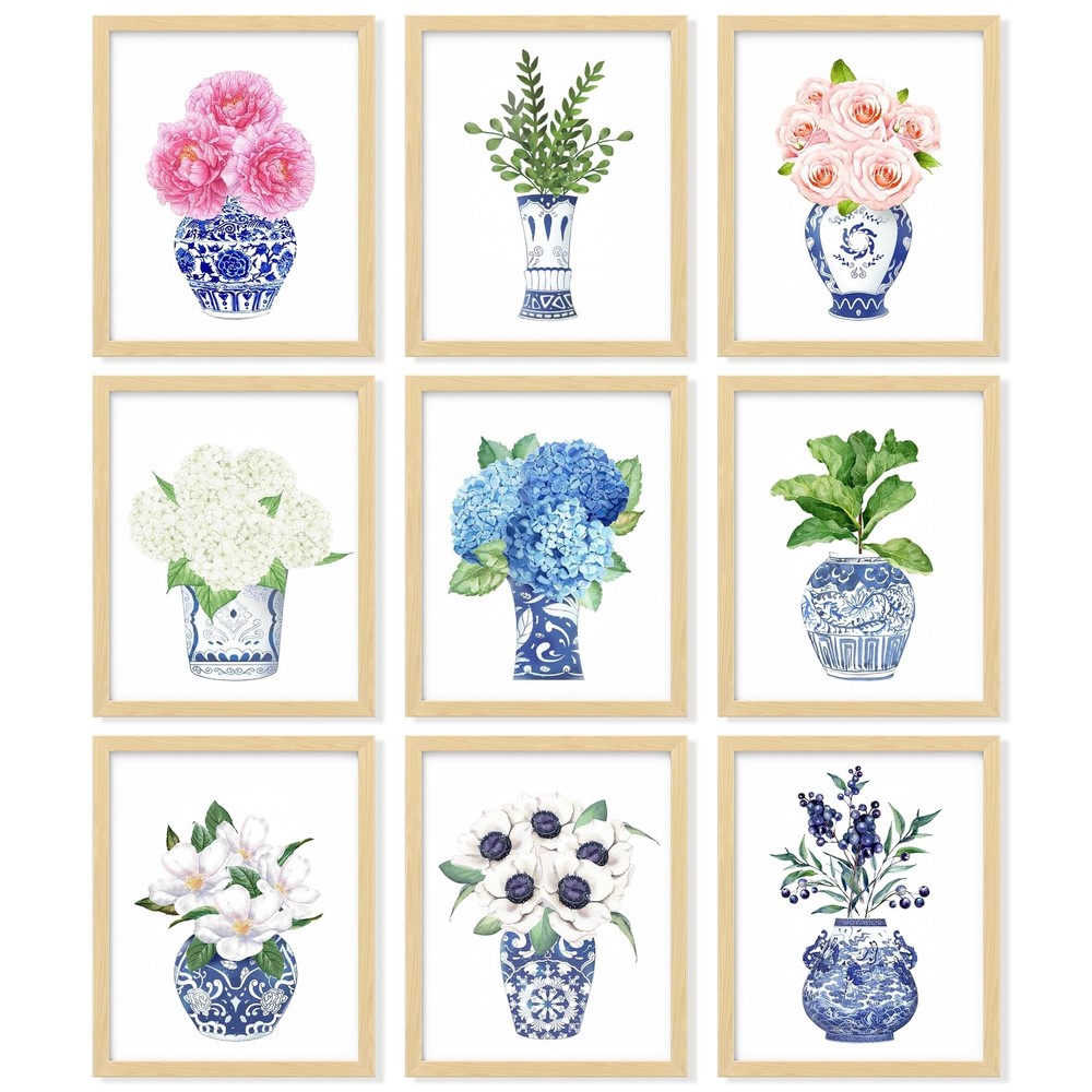 97 Decor Chinoiserie Decor – Chinoiserie Wall Art Prints, Blue White Porcelai…