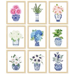 97 Decor Chinoiserie Decor – Chinoiserie Wall Art Prints, Blue White Porcelai…