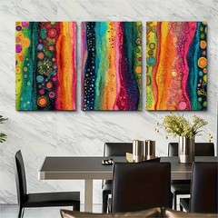 3pcs Colorful Abstract Multicoloured Perfect Wall Art Canvas Unframed/Framed