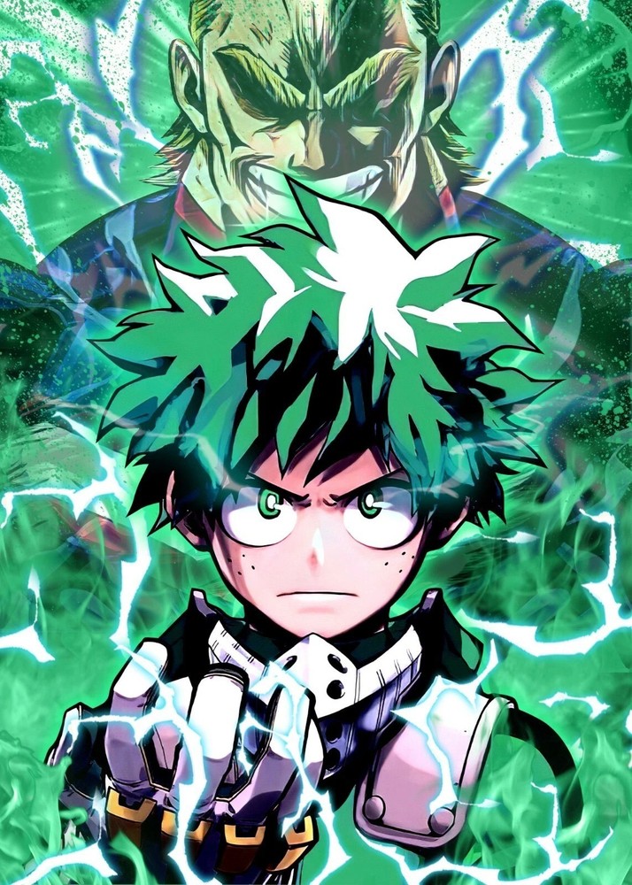 My Hero Academia Izuku Midoriya All Might Anime Poster print 11″x17″ home decor