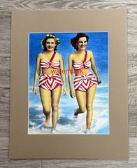 1940’s «In For Fun» Beach Women 8×10 Print (re-print) Matted to 11×14