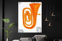 Shut Up Art Print | Mounted Canvas | Framed Canvas |Acrylic David Shrigley