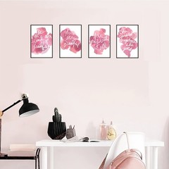Set of 4 Framed Motivational Quotes – Pink Canvas for Women’s Rooms & Home Decor