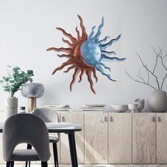 Captivating 30-Inch Sun and Moon Metal Wall Decor – Ideal Gift for Any Occasion