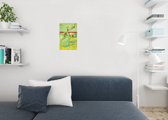 Vincent van Gogh Blossoming Almond Branch in a Glass Painting Poster 12×18